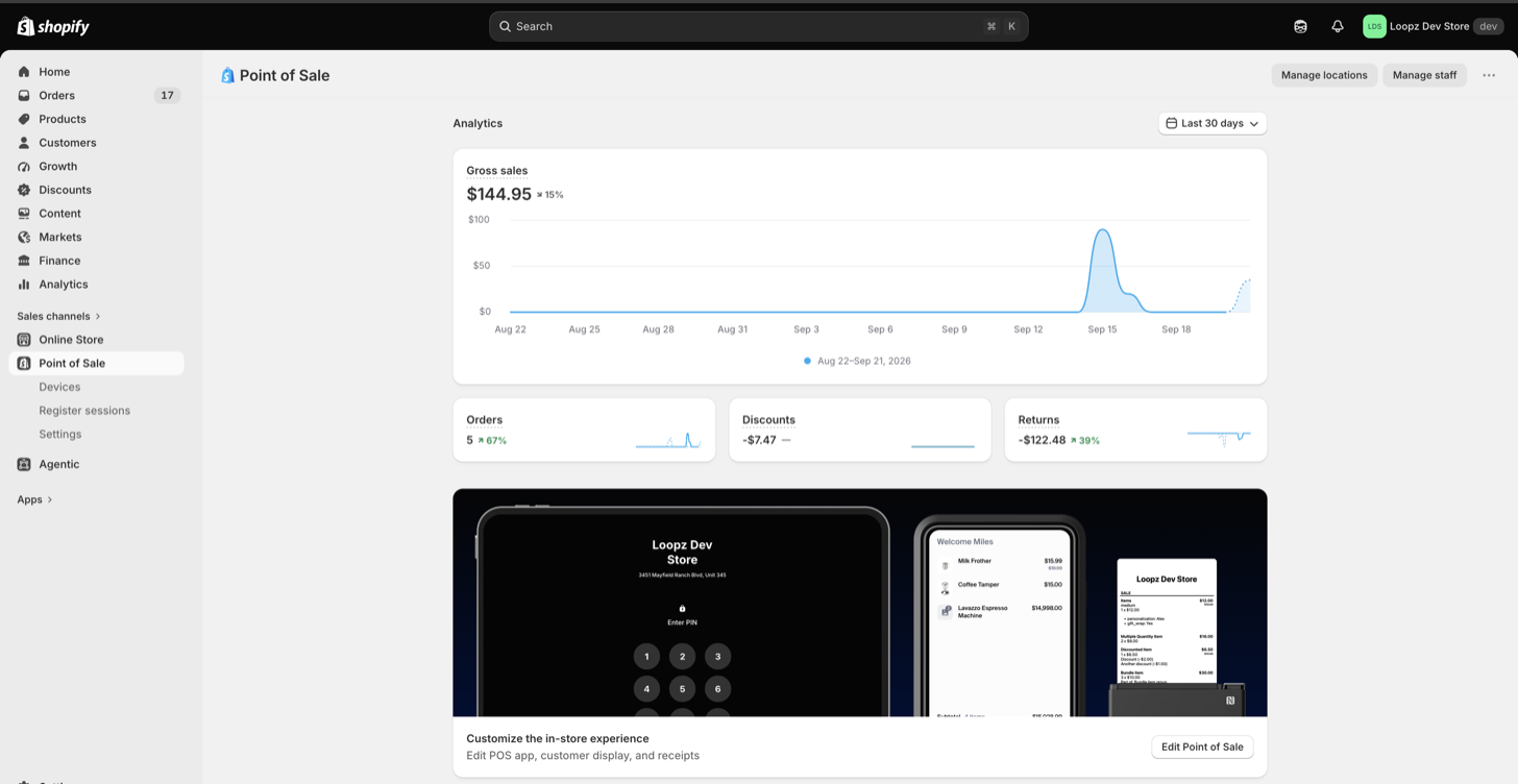 Point of Sale channel page with the Edit Point of Sale button