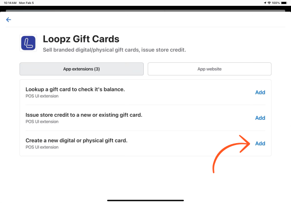 Adding Loopz Gift Cards tiles to the Shopify POS grid